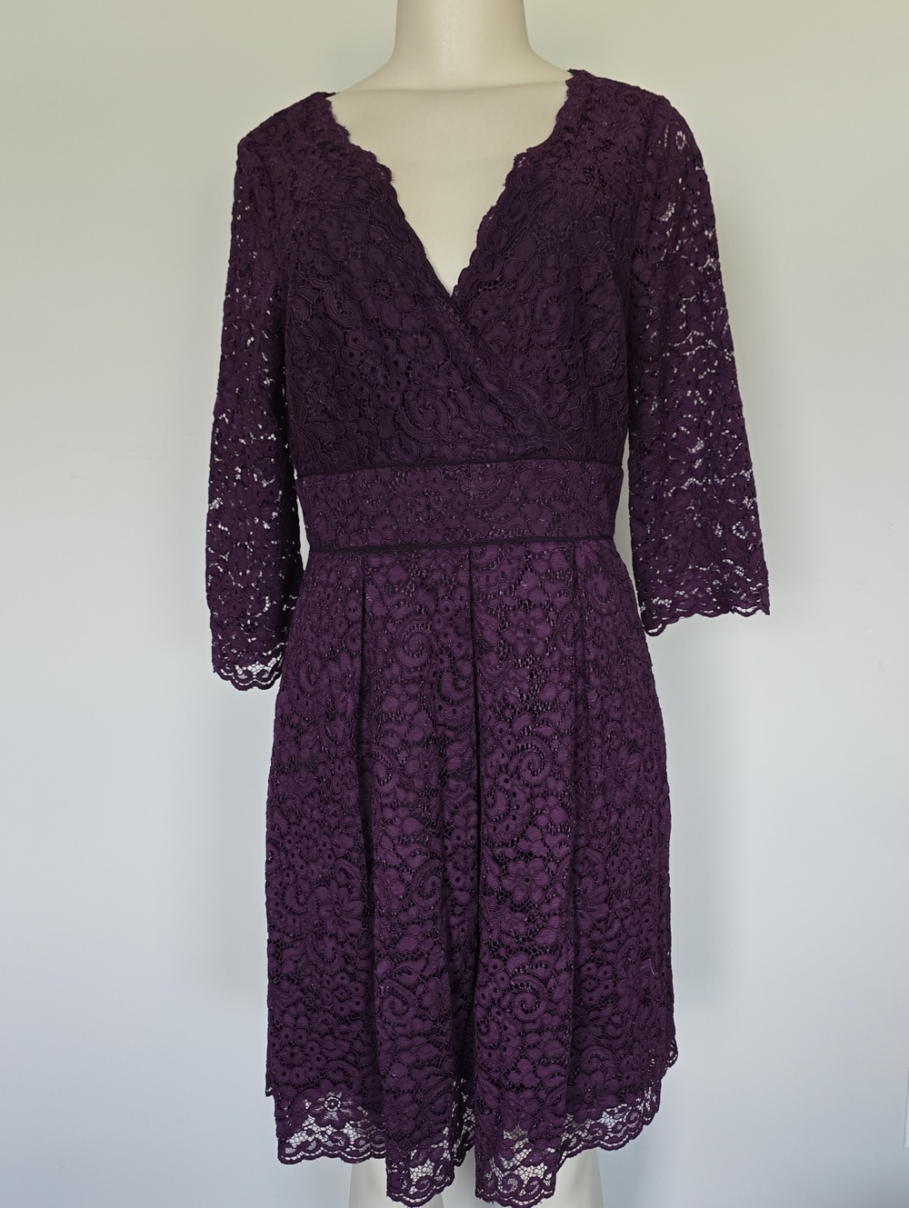 White House Black Market Purple Lace Dress-8